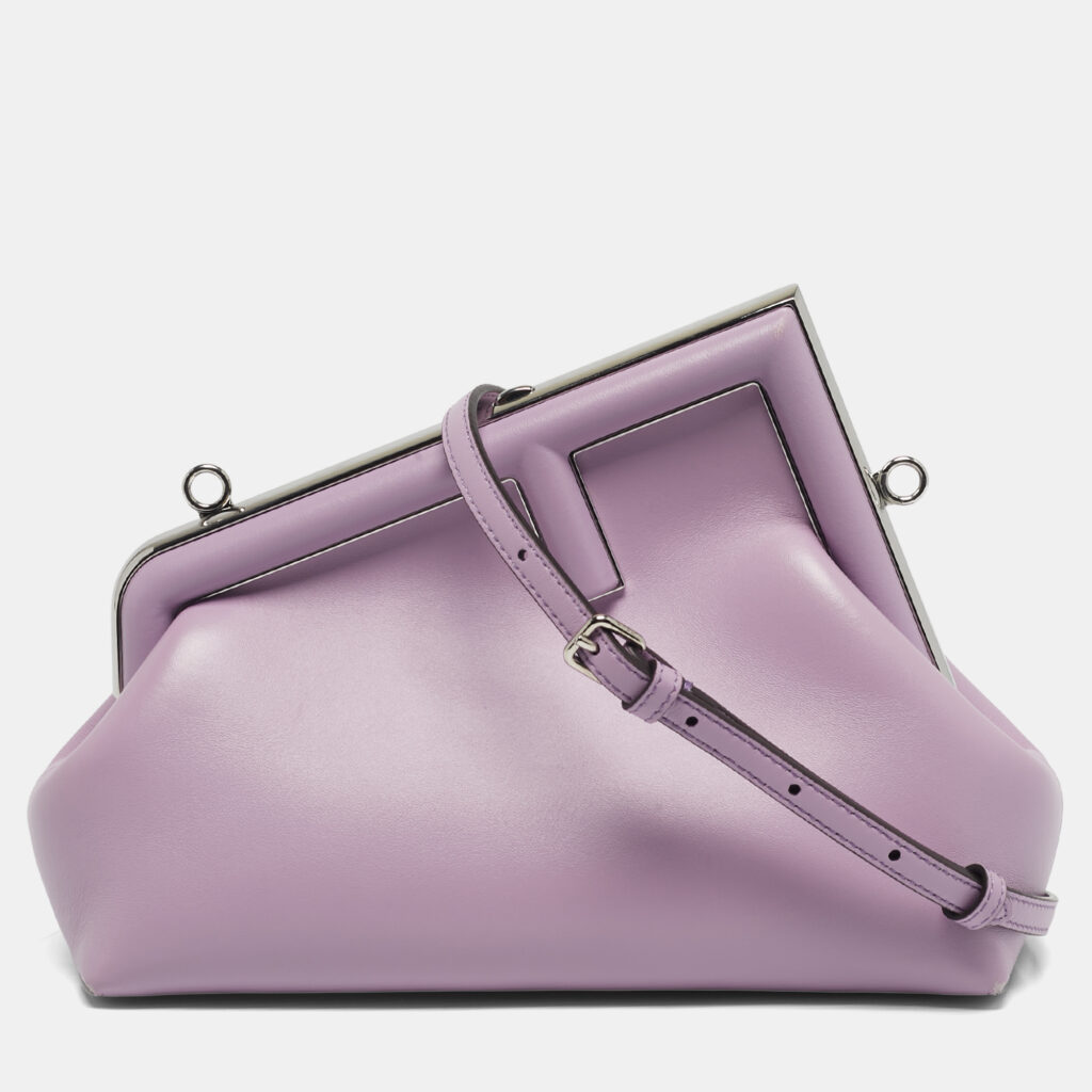 Fendi Lilac Leather Small Fendi First Clutch Bag Fendi Lilac Leather Small Fendi First Clutch Bag