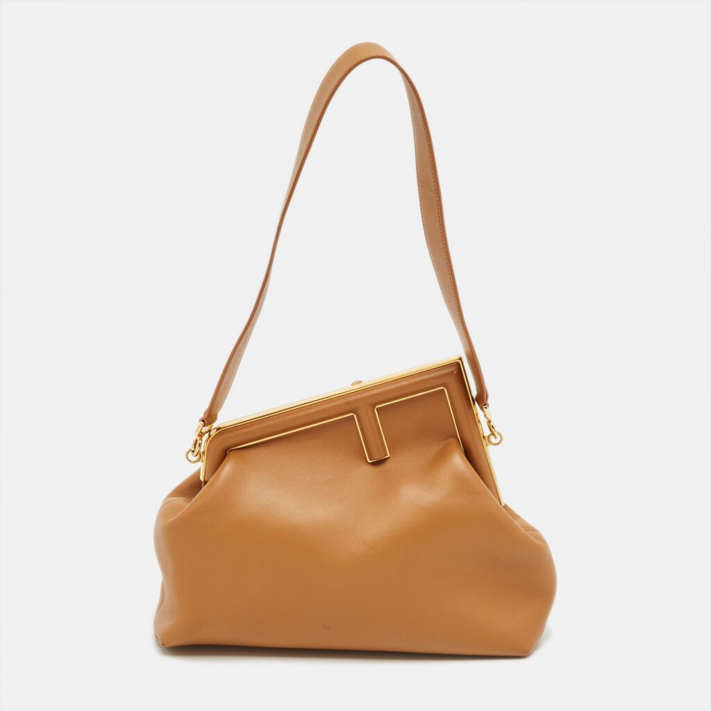 Fendi Brown Leather Medium First Shoulder Bag