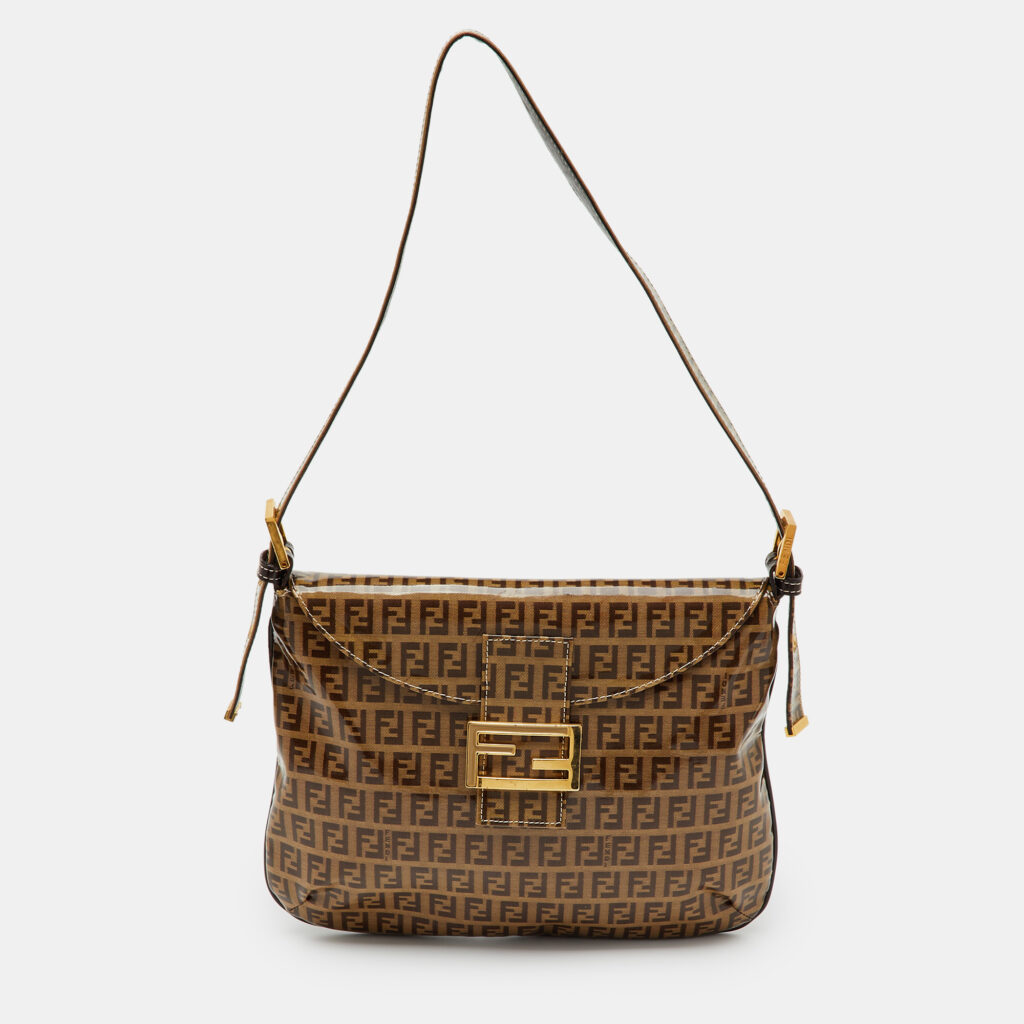luxury-women-fendi-used-handbags-p1237593-001-1.jpg Fendi Brown Zucchino Coated Canvas Mama Baguette Bag