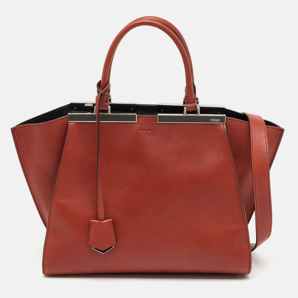 Fendi Burnt Red Leather Medium 3Jours Tote Fendi Burnt Red Leather Medium 3Jours Tote