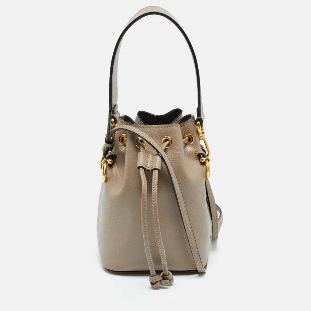 Fendi Grey Leather Mini Mon Tresor Bucket Bag Fendi Grey Leather Mini Mon Tresor Bucket Bag