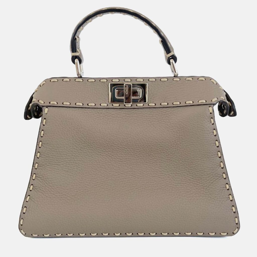 Fendi Peekaboo ISeeU Small Etoupe Selleria bag