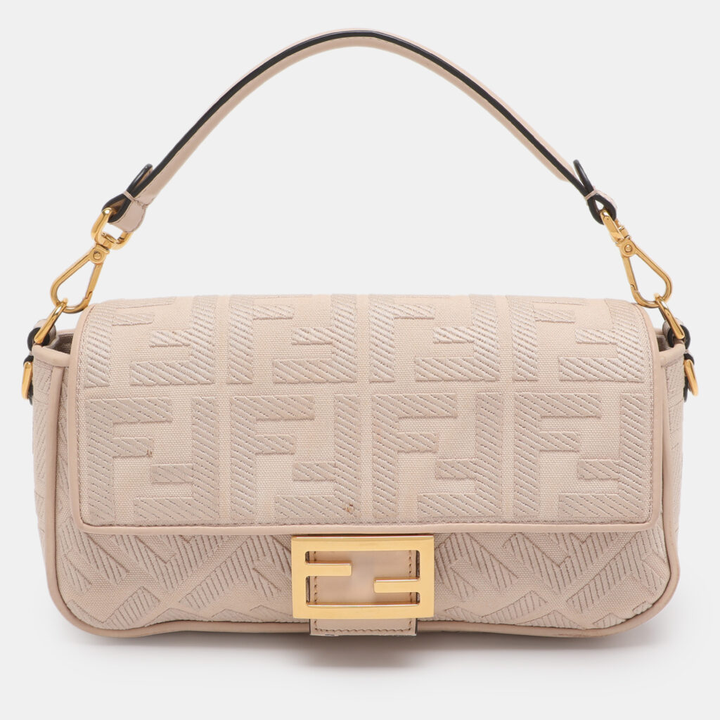 luxury-women-fendi-used-handbags-p1244978-001-1.jpg Fendi Beige Zucca Embroidered Canvas and Leather NM Baguette Bag