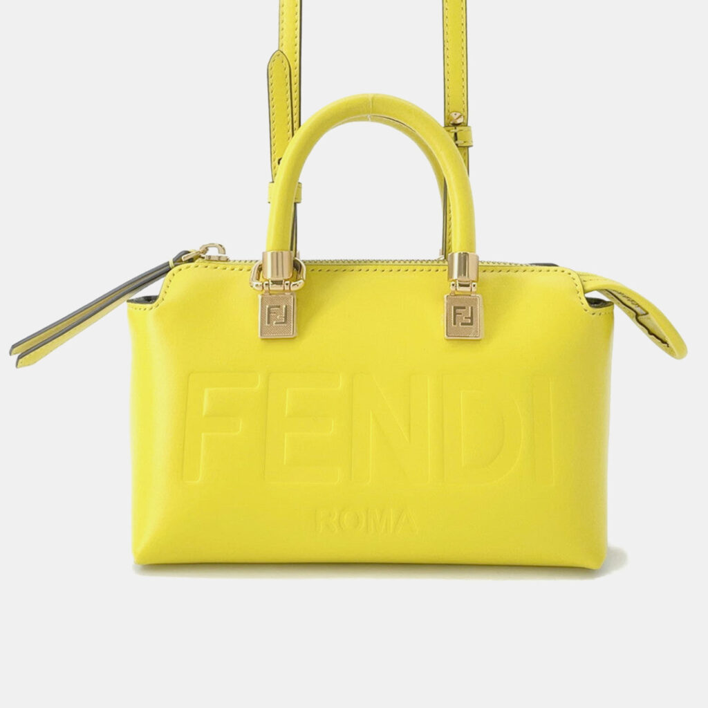 Fendi By The Way Yellow/Brown Leather Size Mini Fendi By The Way Yellow/Brown Leather Size Mini