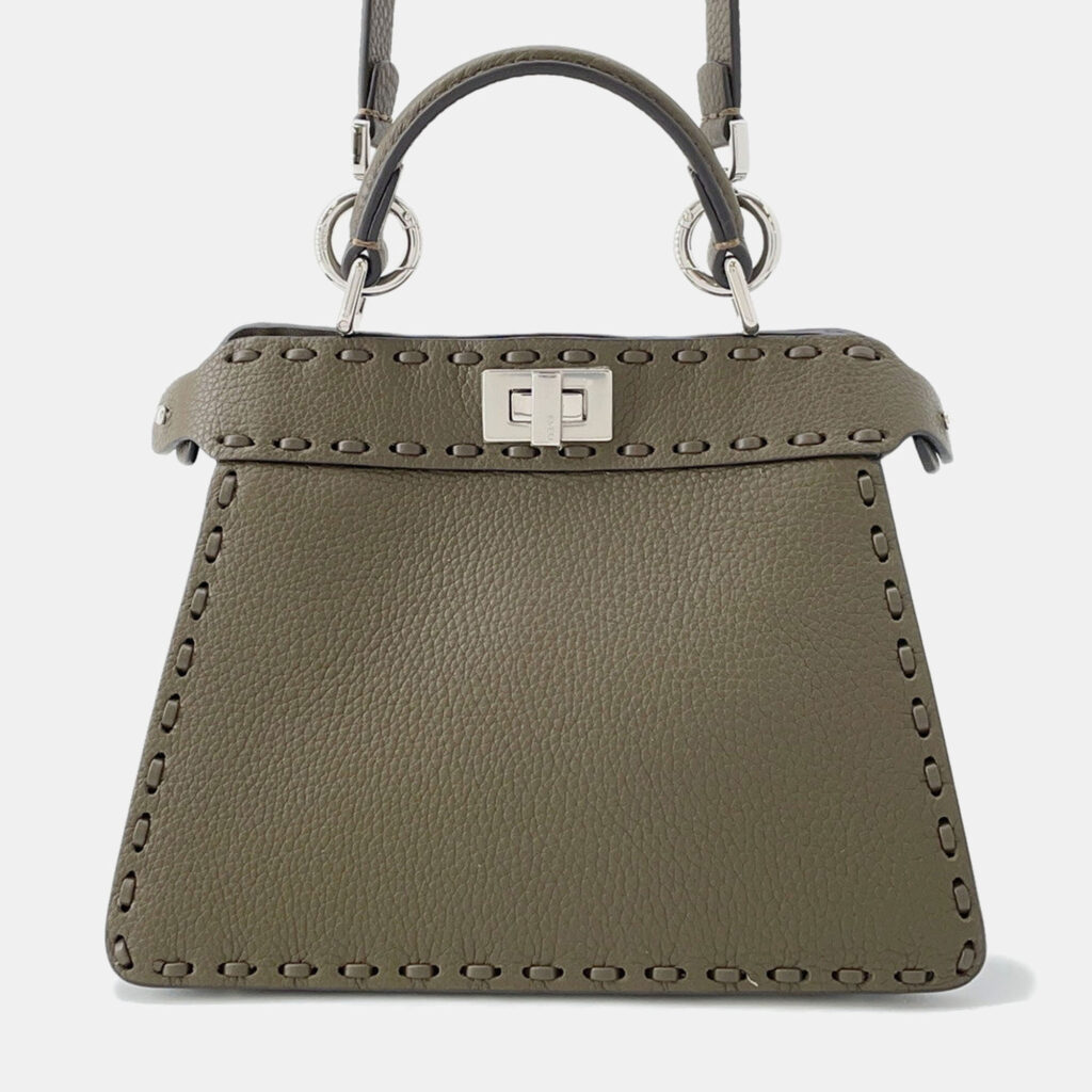 Fendi Peekaboo Selleria I See You Khaki Leather Size Petit Fendi Peekaboo Selleria I See You Khaki Leather Size Petit