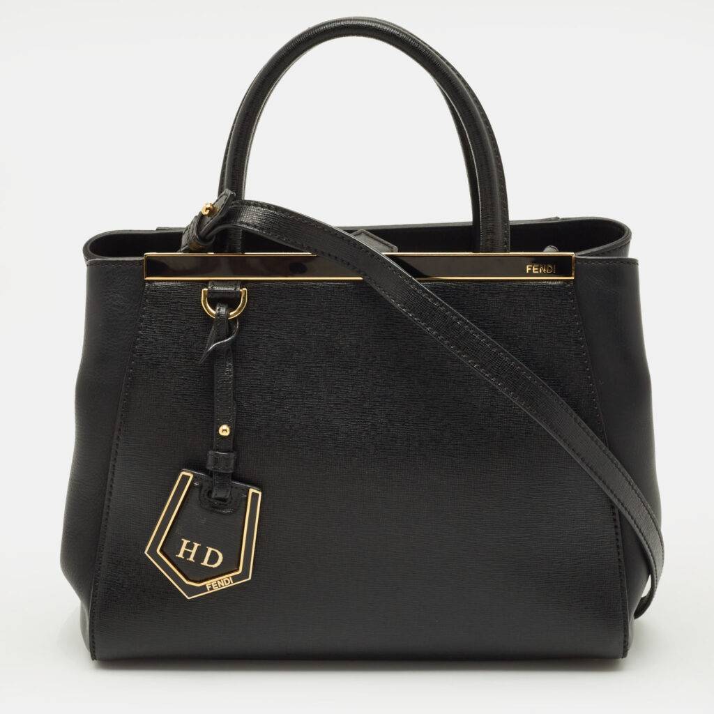 Fendi 2Jours Petite Black Leather Tote Fendi 2Jours Petite Black Leather Tote