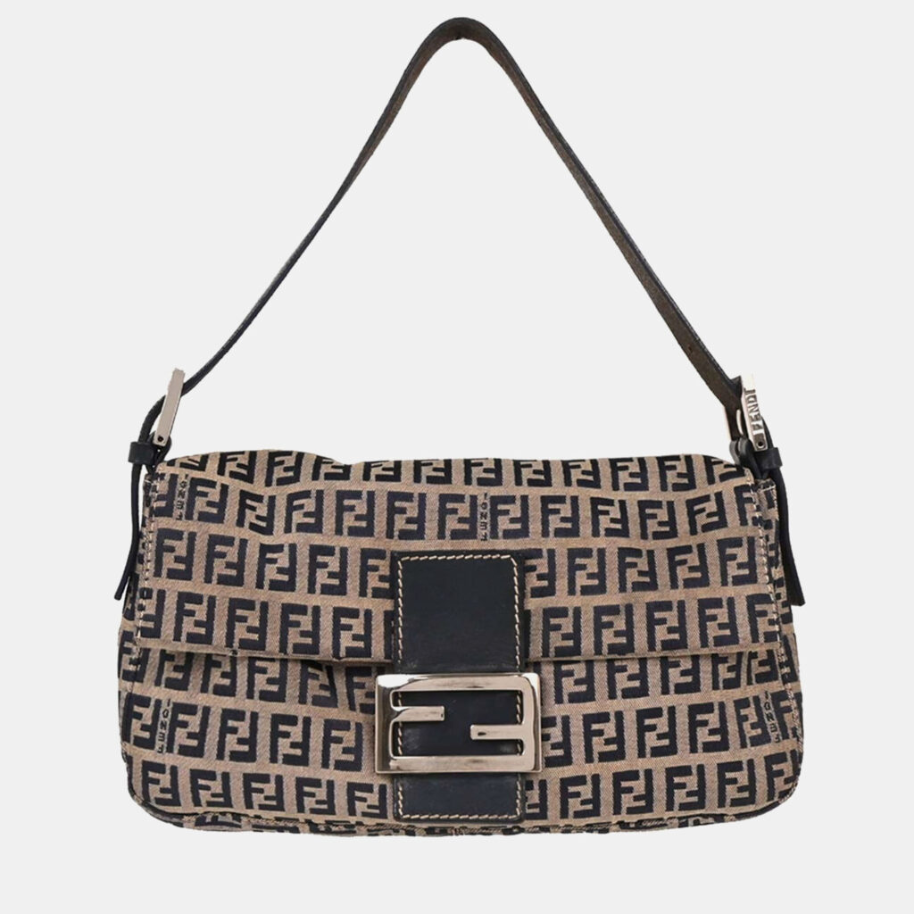 Fendi Gray Zucchino Baguette Handbag Fendi Gray Zucchino Baguette Handbag