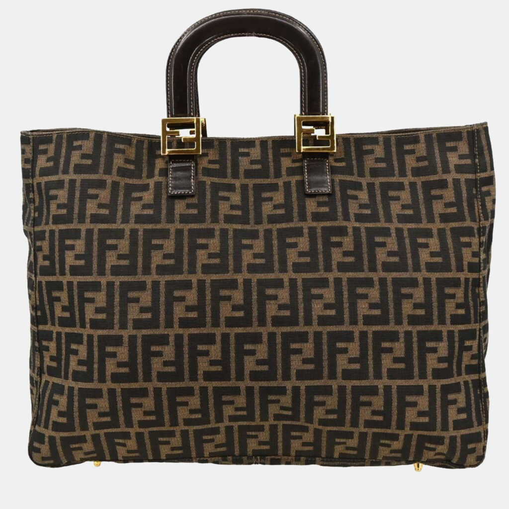 Fendi Brown Zucca Tote Handbag