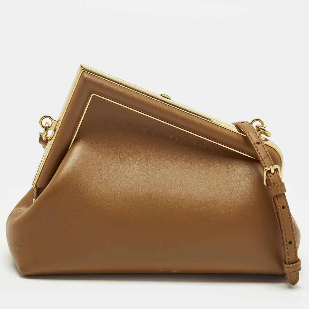 Fendi Brown Fendi First Small Leather Clutch Bag Fendi Brown Fendi First Small Leather Clutch Bag