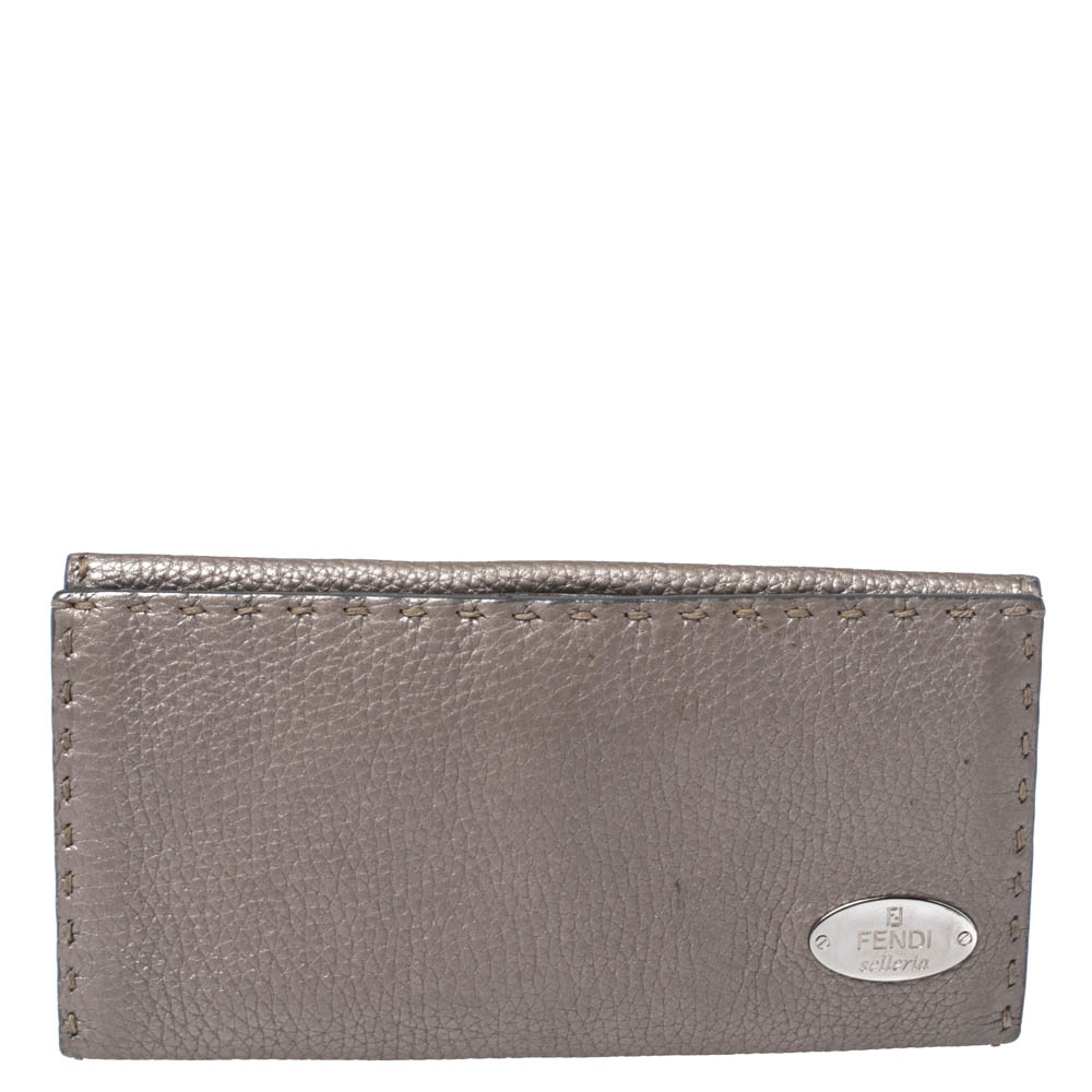 Fendi Metallic Selleria Leather Continental Wallet Fendi Metallic Selleria Leather Continental Wallet