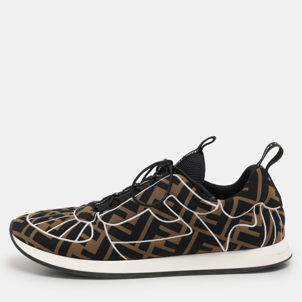 Fendi Brown/Black Zucca Fabric FFreedom Sneakers Size 37.5 Fendi Brown/Black Zucca Fabric FFreedom Sneakers Size 37.5