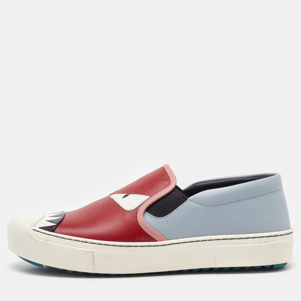 Fendi Multicolor Leather Monster Slip On Sneakers Size 40 Fendi Multicolor Leather Monster Slip On Sneakers Size 40
