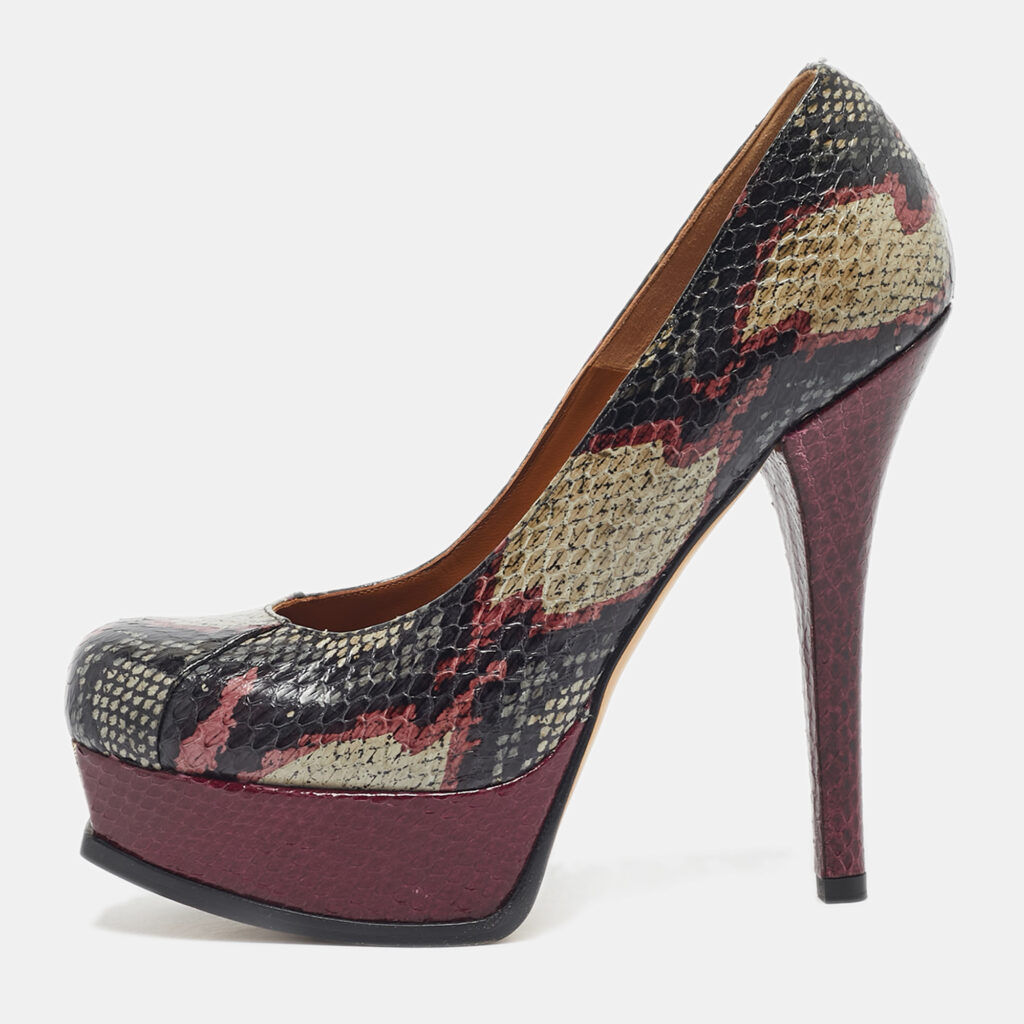 Fendi Multicolor Python Fendista Platform Pumps Size 39.5 Fendi Multicolor Python Fendista Platform Pumps Size 39.5