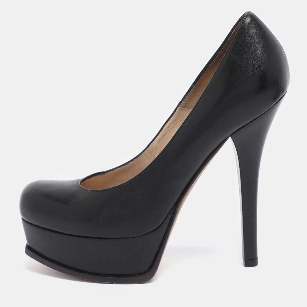 Fendi Black Leather Fendista Platform Pumps Size 38 Fendi Black Leather Fendista Platform Pumps Size 38