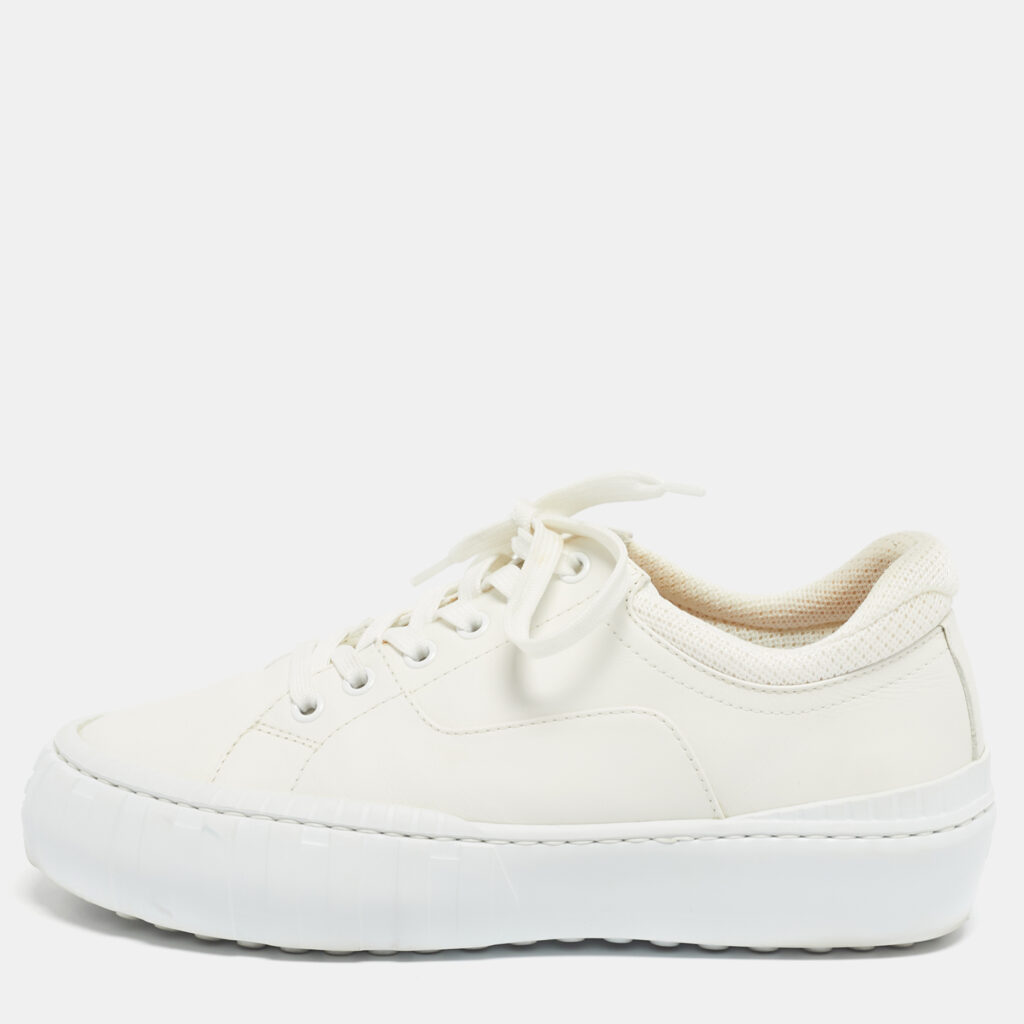 Fendi Off White Leather and Mesh Force Sneakers Size 37 Fendi Off White Leather and Mesh Force Sneakers Size 37