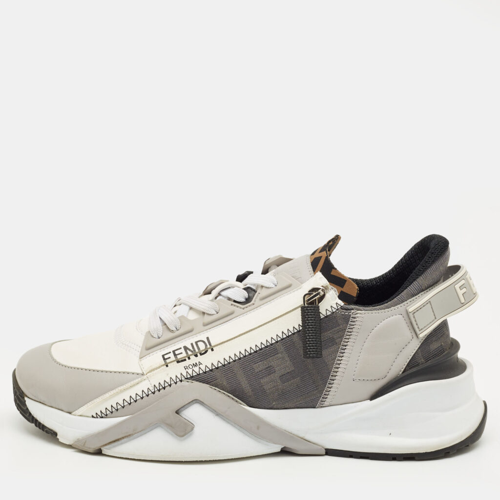 Fendi Multicolor Suede and Mesh Flow Low Top Sneakers Size 40