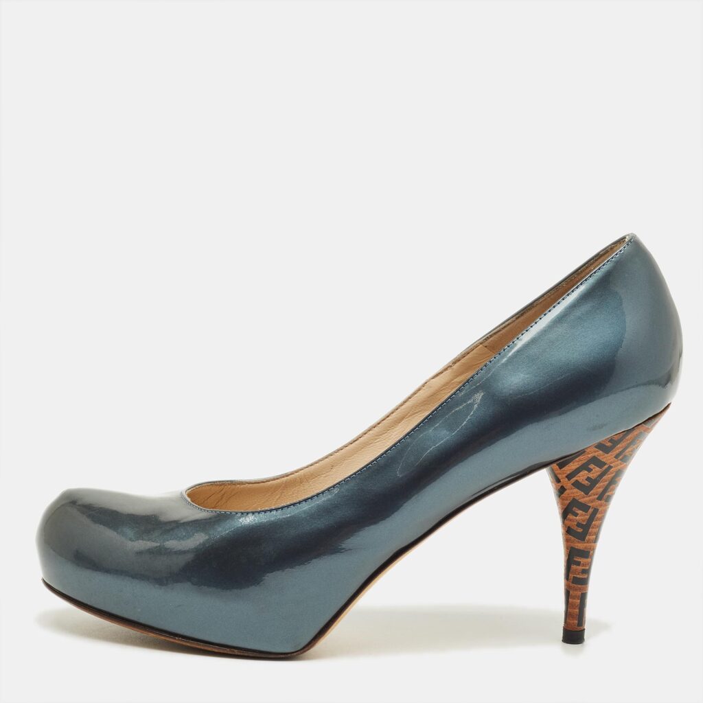Fendi Grey Patent Leather Superstar Platform Pumps Size 40 Fendi Grey Patent Leather Superstar Platform Pumps Size 40