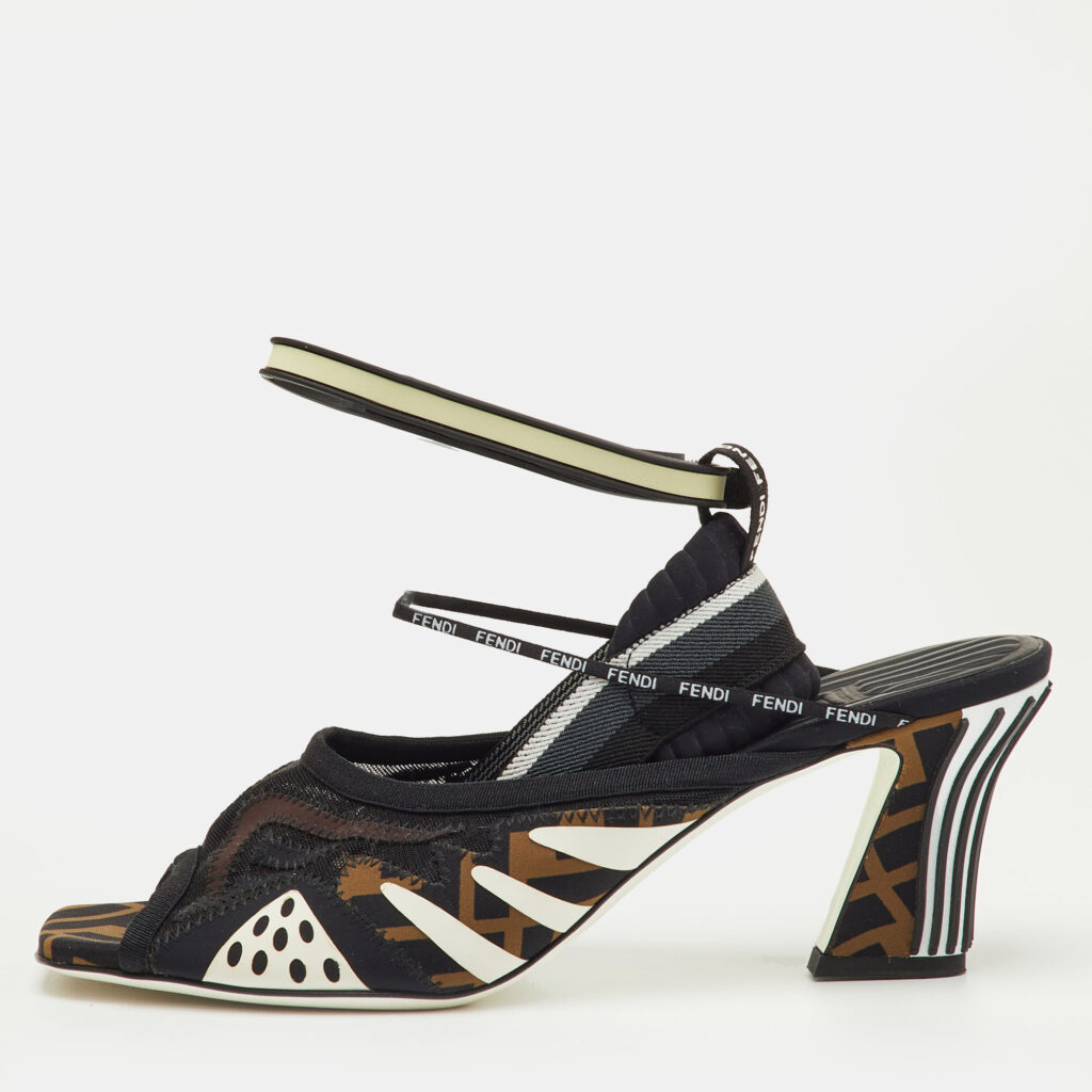 Fendi Multicolor Neoprene and Technical Mesh Patchwork FFreedom Sandals Size 40