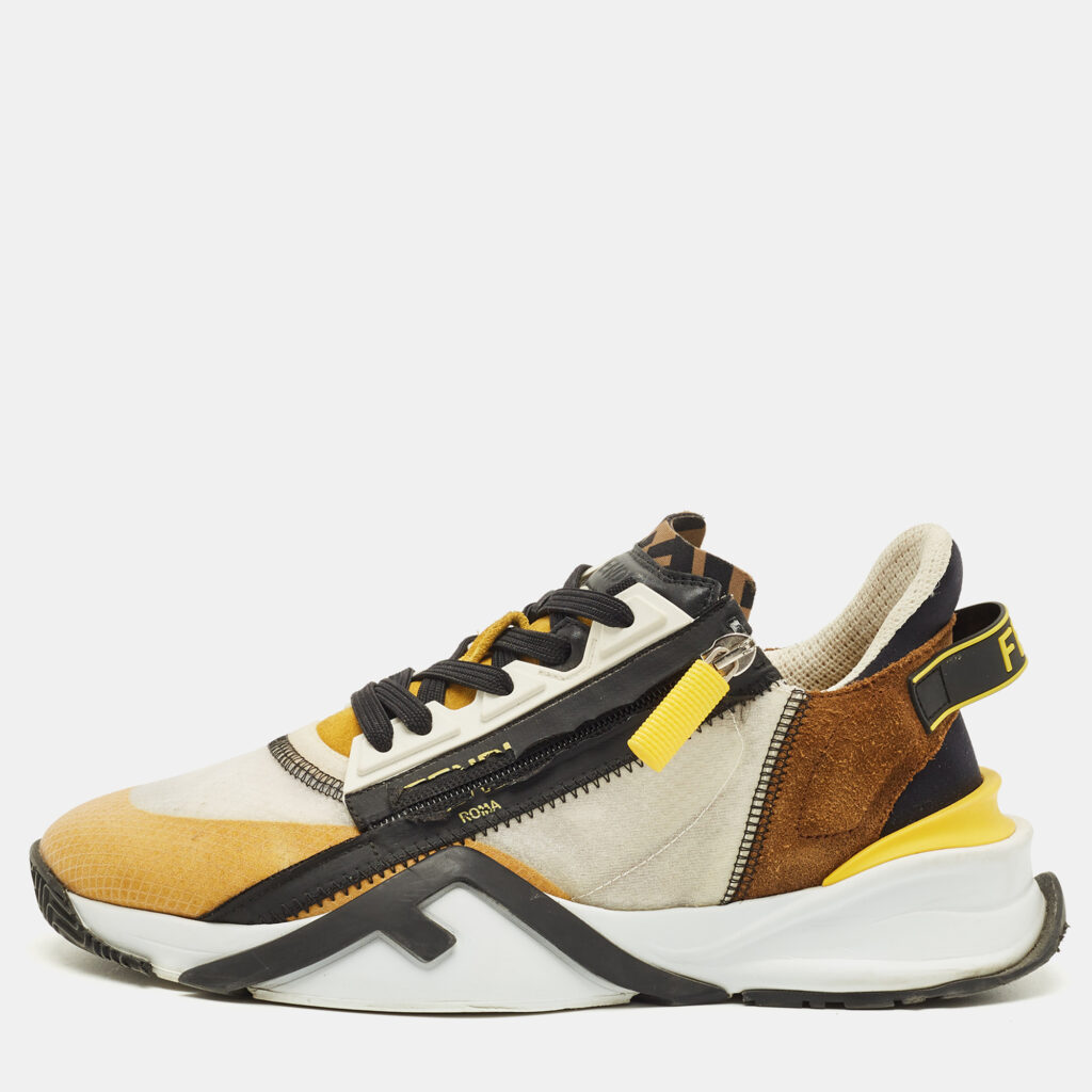 Fendi Technical Flow Size 38 Multicolor Net and Suede Low Top Sneakers Fendi Technical Flow Size 38 Multicolor Net and Suede Low Top Sneakers