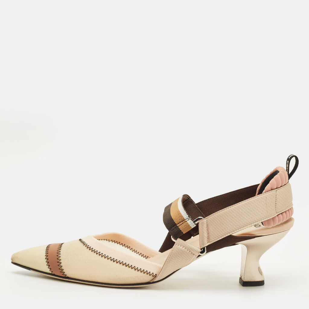 Fendi Colibri Size 41 Multicolor Canvas and Net Pumps Fendi Colibri Size 41 Multicolor Canvas and Net Pumps