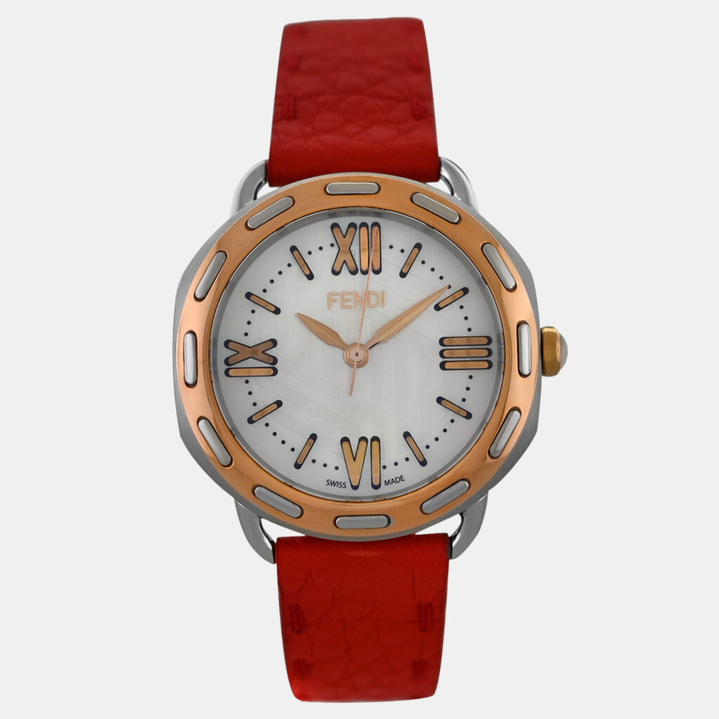 Fendi Selleria F8302345H0 Quartz Mother of Pearl Dial Gold Plated Stainless Steel Women's Wristwatch 36 mm Fendi Selleria F8302345H0 Quartz Mother of Pearl Dial Gold Plated Stainless Steel Women's Wristwatch 36 mm