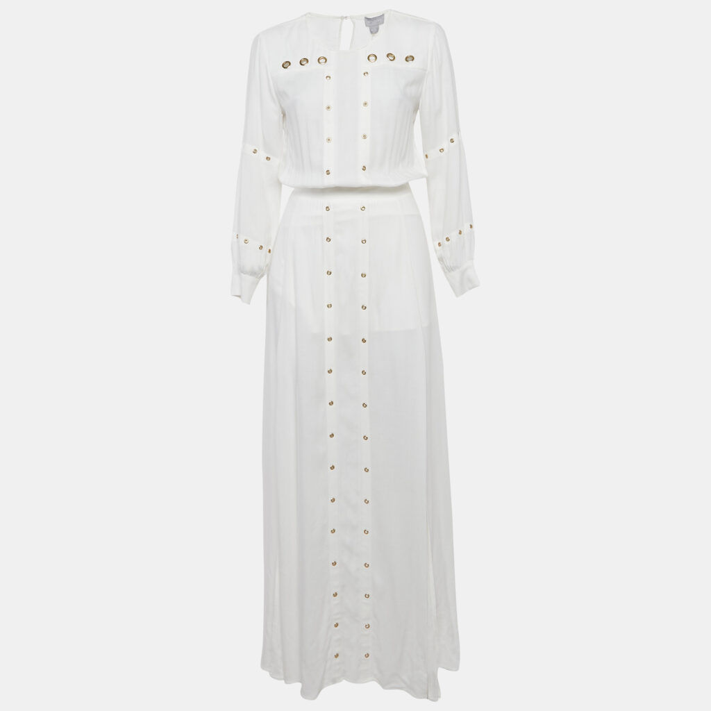 luxury-women-finders-keepers-the-label-used-clothes-p1210955-001.jpg Finders Keepers The Label White Crepe Grommet Detail Maxi Dress XS
