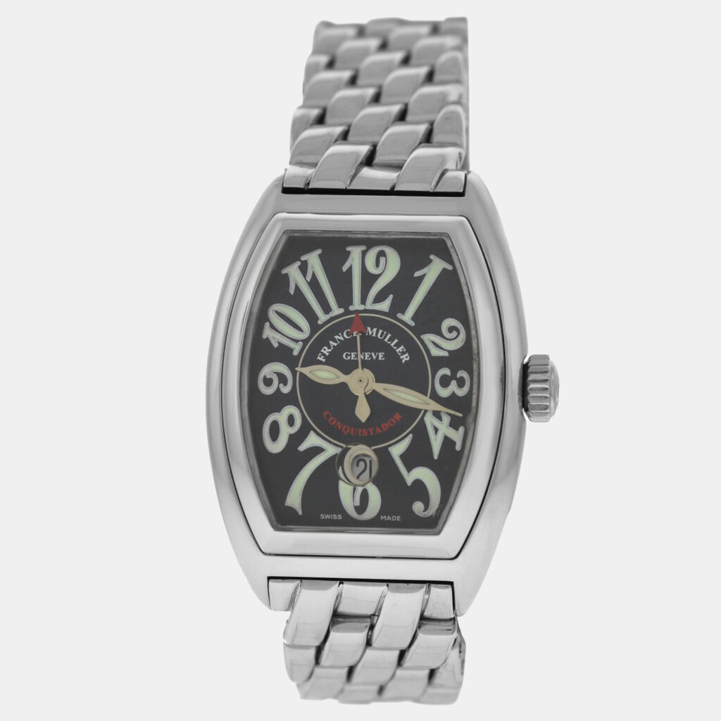 Franck Muller Conquistador 8001 L SC Automatic Black Stainless Steel Women's Wristwatch 28 mm Franck Muller Conquistador 8001 L SC Automatic Black Stainless Steel Women's Wristwatch 28 mm