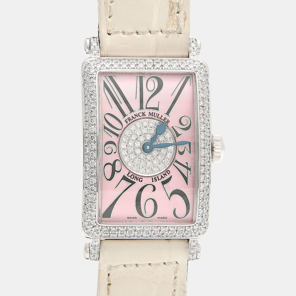Franck Muller Long Island Diamond Quartz White Gold Women's Wristwatch 23 mm Franck Muller Long Island Diamond Quartz White Gold Women's Wristwatch 23 mm