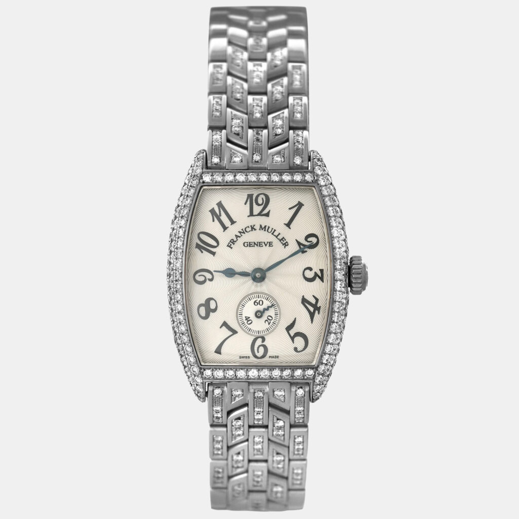 Franck Muller Curvex 1750 S6 D Manual Winding Diamond 18K White Gold Women's Wristwatch 25 mm Franck Muller Curvex 1750 S6 D Manual Winding Diamond 18K White Gold Women's Wristwatch 25 mm