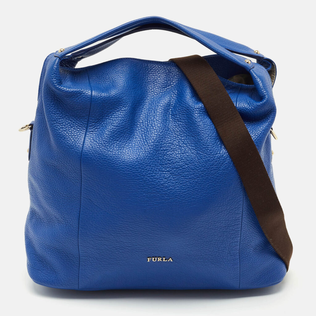 Furla Blue Leather Raffaella Hobo Furla Blue Leather Raffaella Hobo