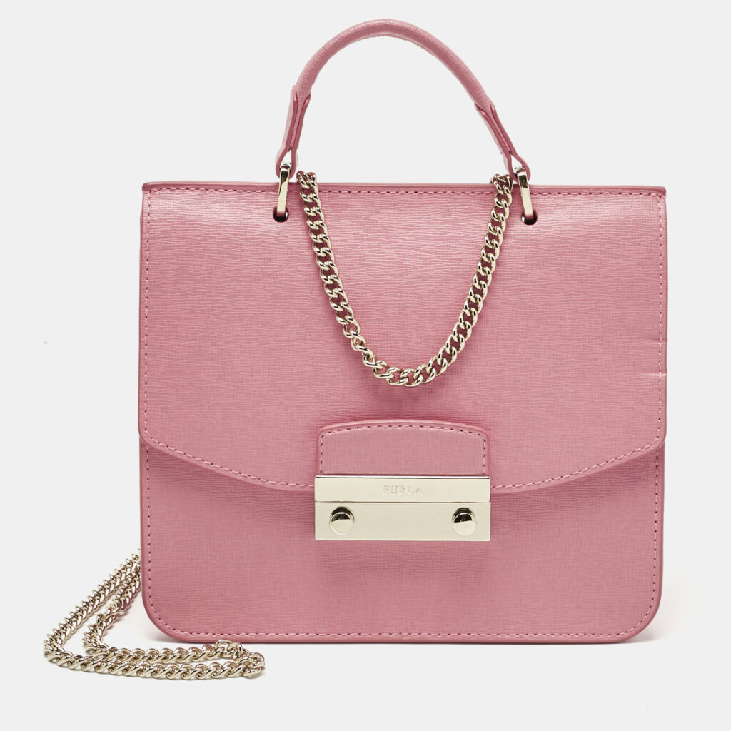 Furla Pink Leather Metropolis Top Handle Bag Furla Pink Leather Metropolis Top Handle Bag