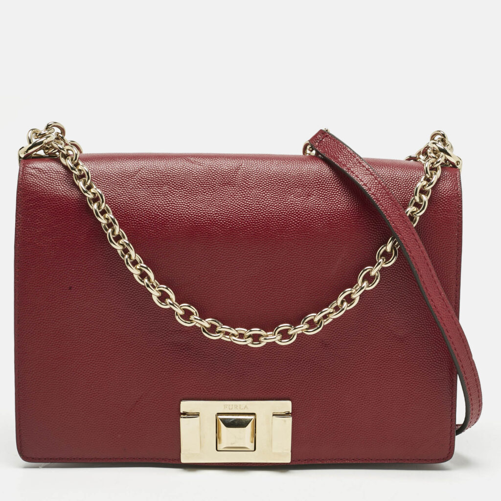 Furla Red Leather Mimi Shoulder Bag Furla Red Leather Mimi Shoulder Bag