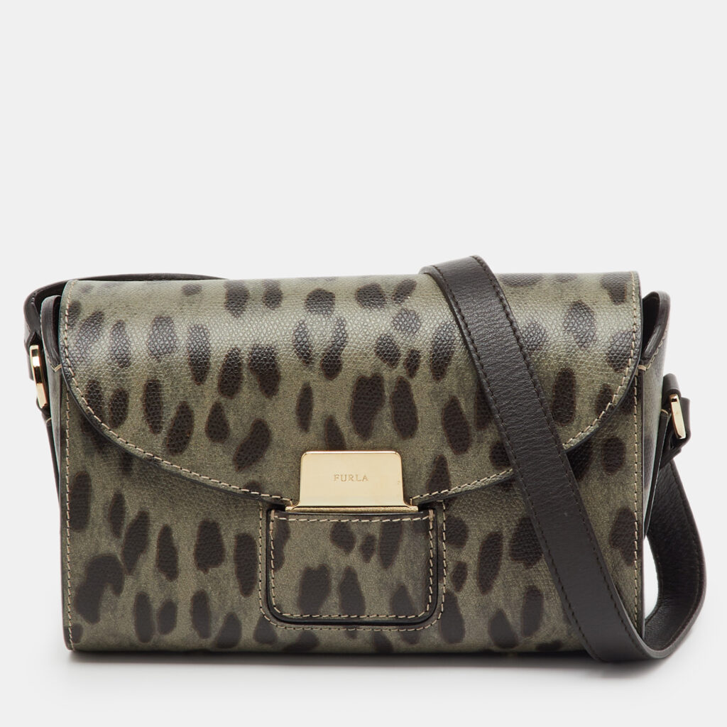 Furla Multicolor Animal Print Leather Flap Shoulder Bag Furla Multicolor Animal Print Leather Flap Shoulder Bag