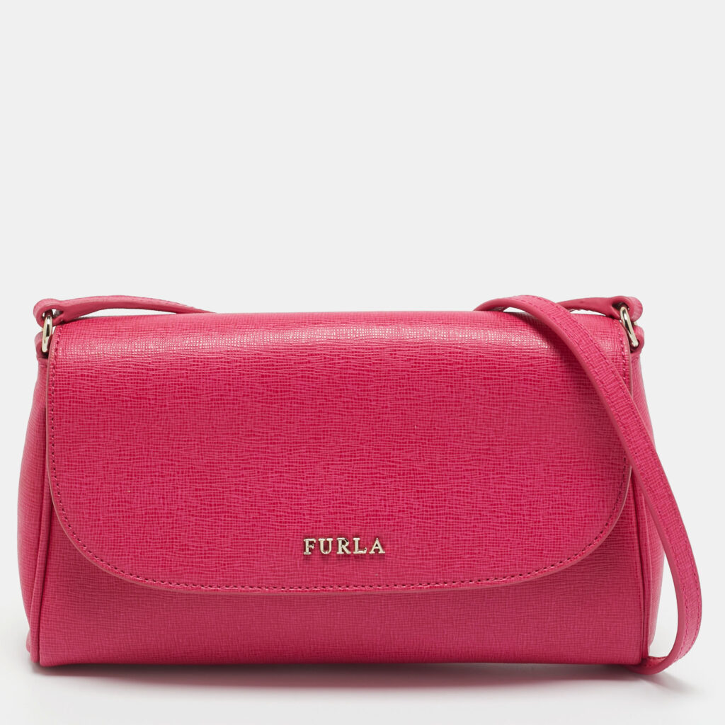 Furla Pink Leather Flap Crossbody Bag Furla Pink Leather Flap Crossbody Bag