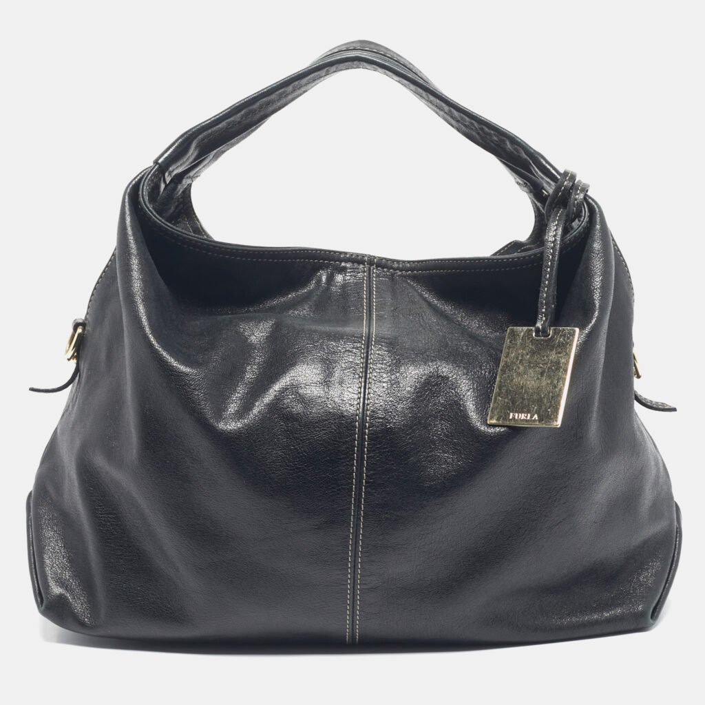 Furla Black Leather Elisabeth Hobo