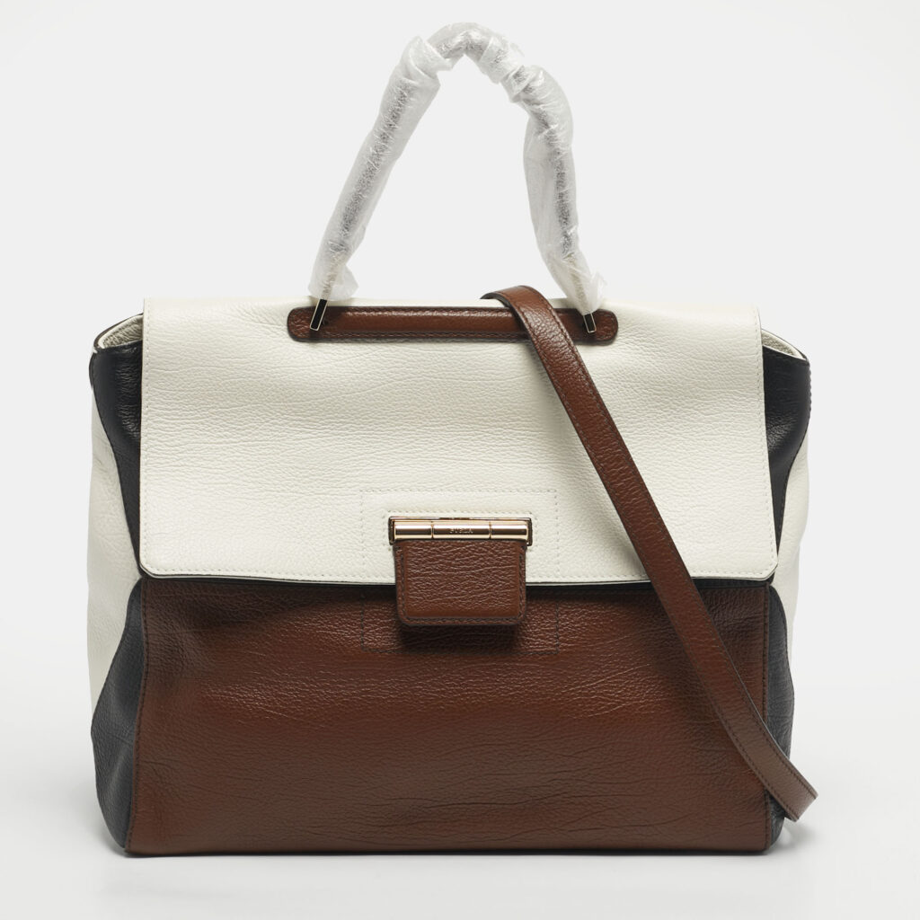 luxury-women-furla-used-handbags-p1222214-013-1.jpg Furla Tricolor Leather Artesia Creta Top Handle Bag