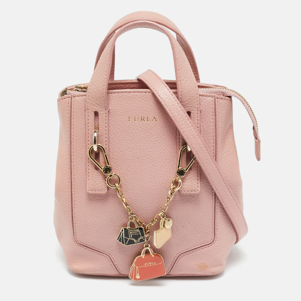 Furla Pink Leather Perla Crossbody Bag Furla Pink Leather Perla Crossbody Bag
