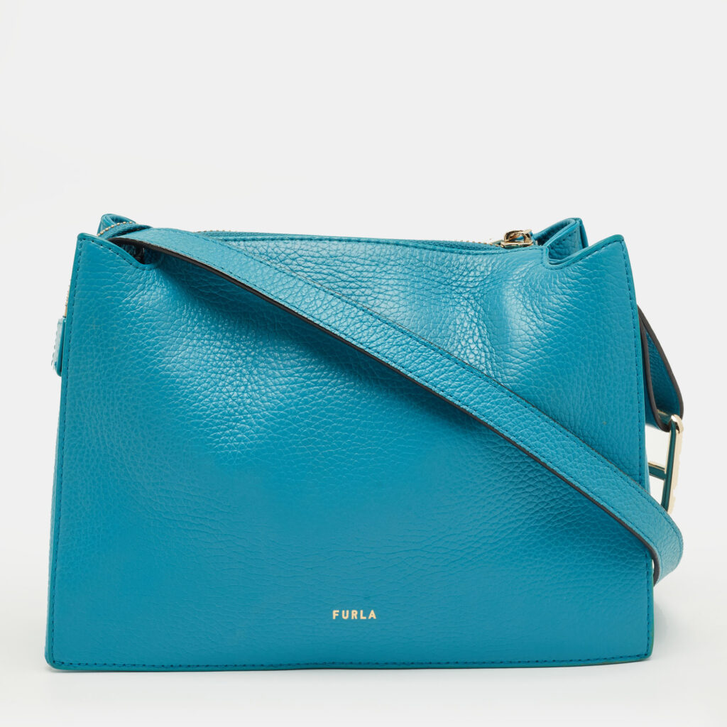 Furla Turquiose Leather Small Nuvola Crossbody Bag Furla Turquiose Leather Small Nuvola Crossbody Bag
