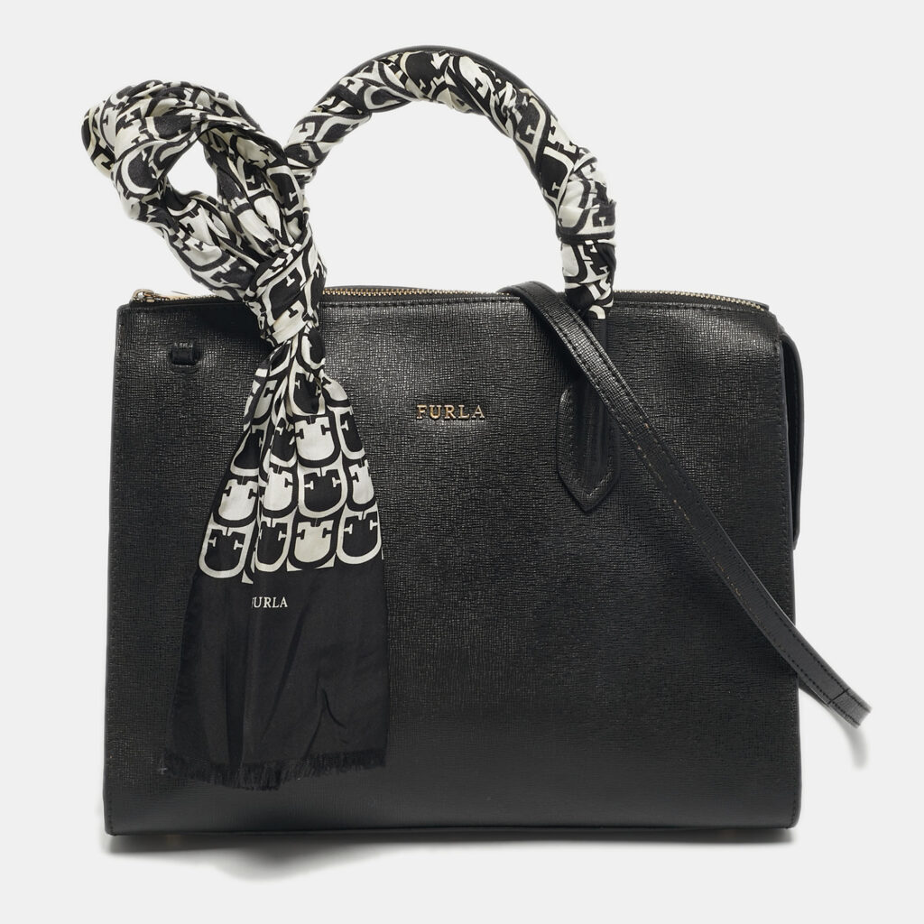 Furla Black Leather Zip Tote Furla Black Leather Zip Tote
