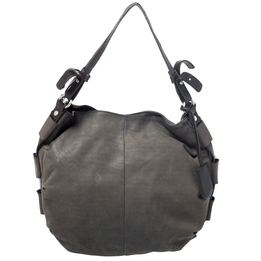 Furla Grey Leather Hobo Furla Grey Leather Hobo