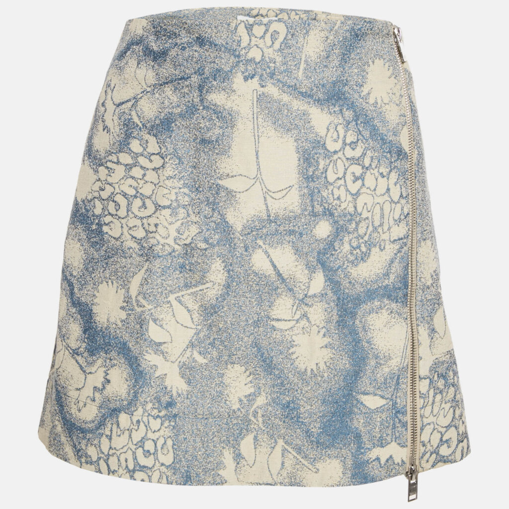 Ganni Sliver Lake Blue Jacquard Mini Skirt M Ganni Sliver Lake Blue Jacquard Mini Skirt M