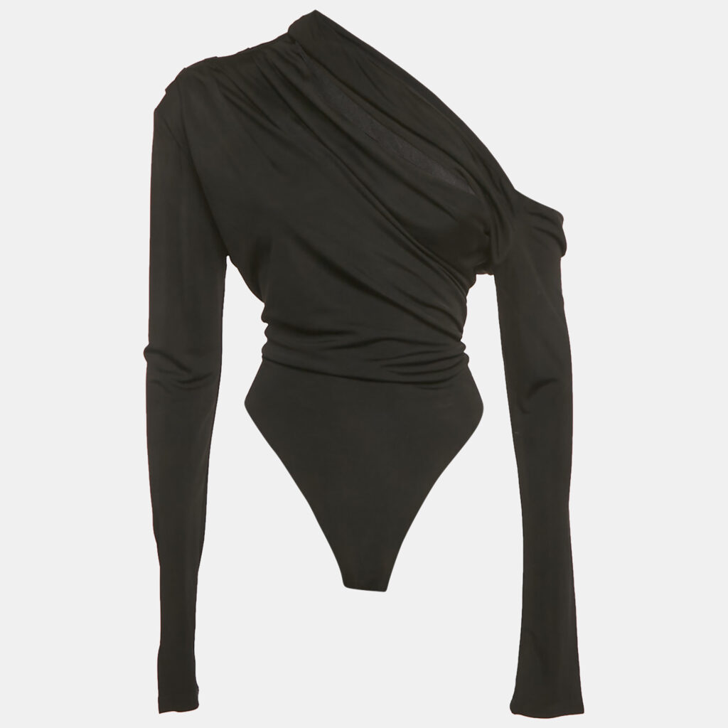 Gauge81 Black Jersey Cut -Out Neck Detail Bodysuit L Gauge81 Black Jersey Cut -Out Neck Detail Bodysuit L