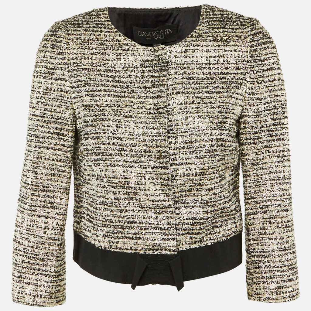 Giambattista Valli Metallic Boucle Cropped Jacket M Giambattista Valli Metallic Boucle Cropped Jacket M
