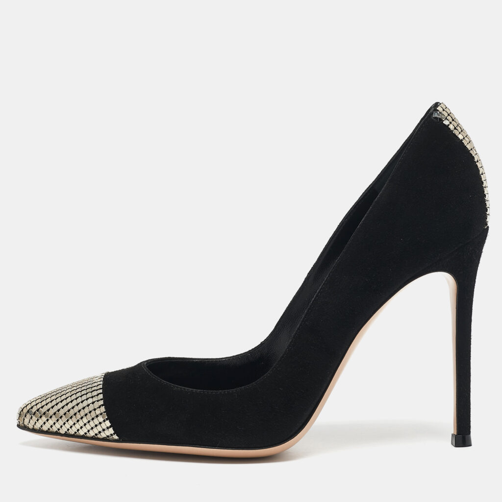 Gianvito Rossi Black Suede Camnero Nero Pumps Size 37