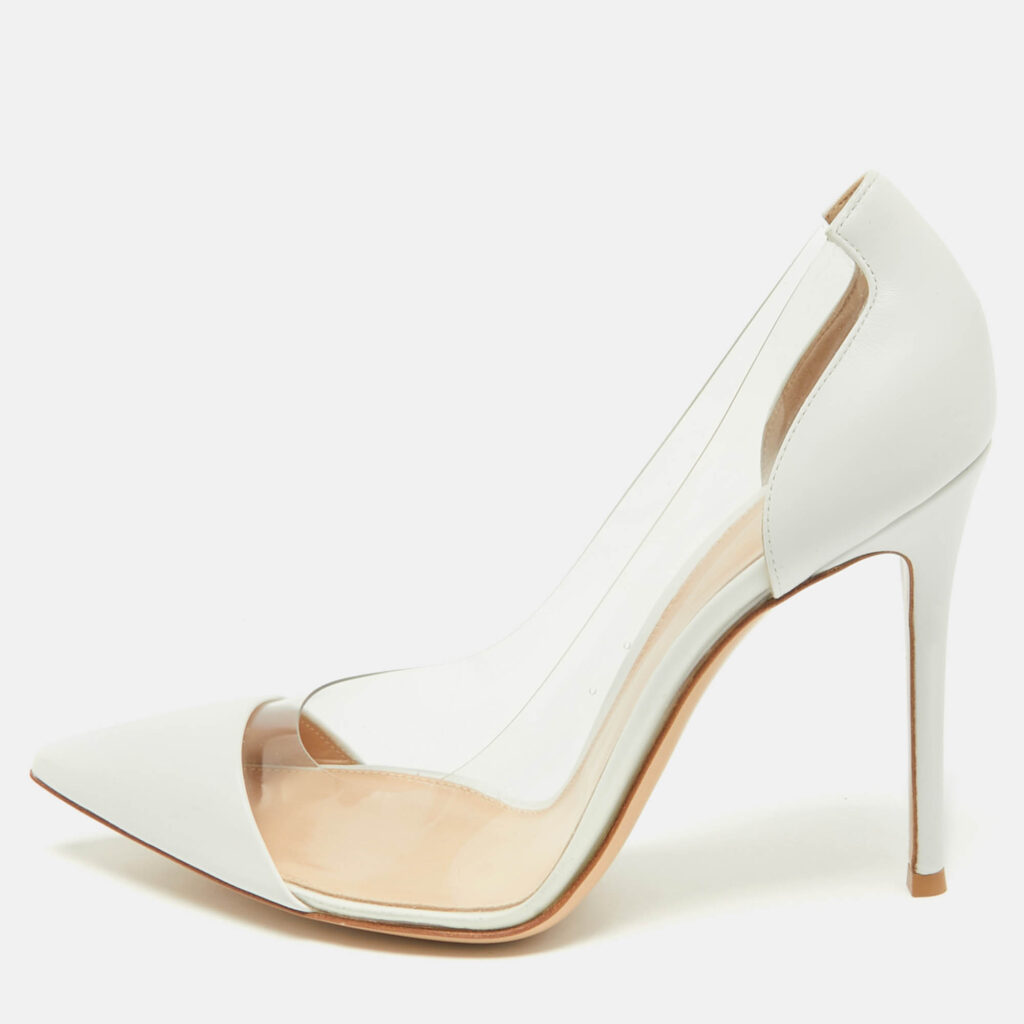 Gianvito Rossi White/Transparent Leather and PVC Plexi Pumps Size 41 Gianvito Rossi White/Transparent Leather and PVC Plexi Pumps Size 41