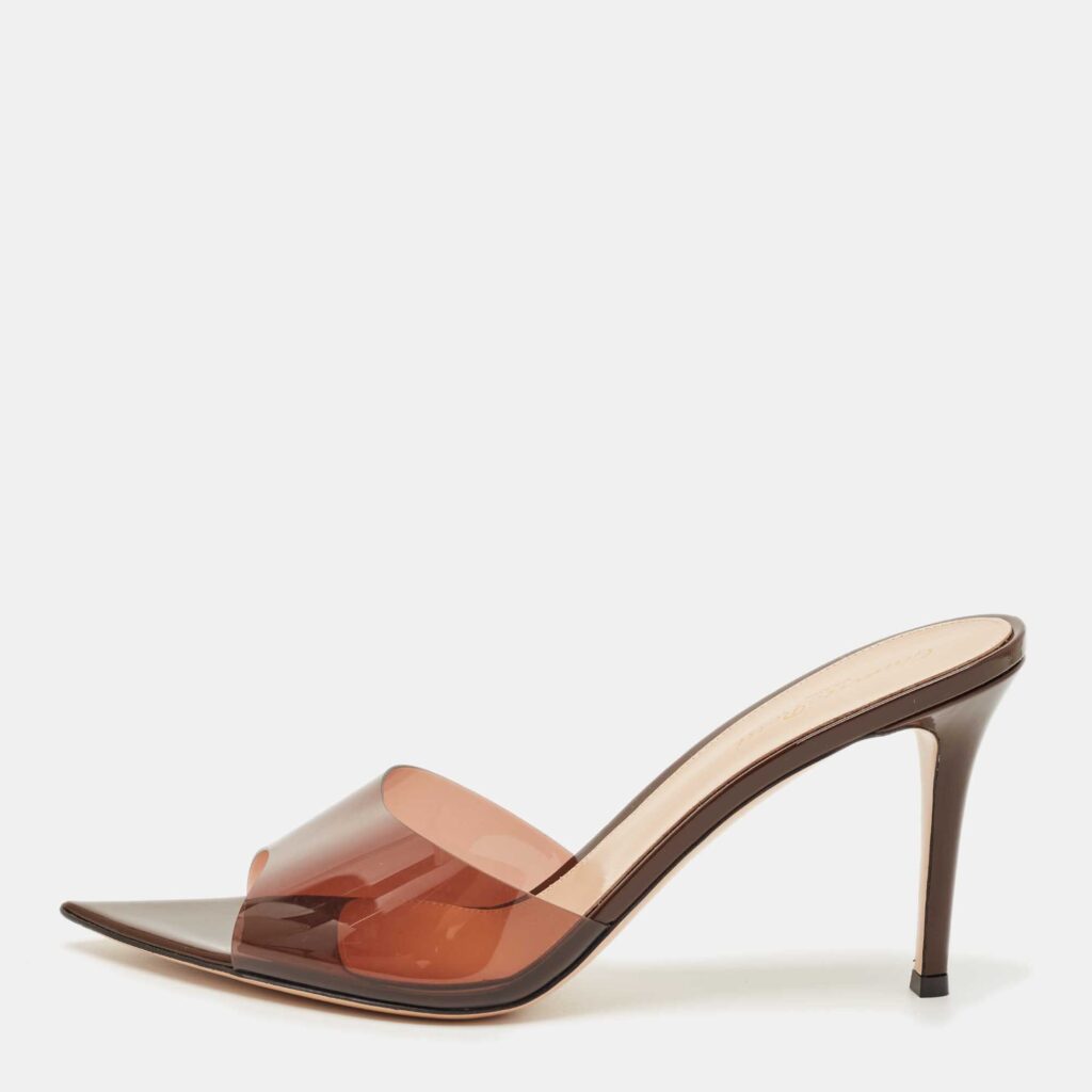 Gianvito Rossi Brown PVC Elle Slide Sandals Size 42 Gianvito Rossi Brown PVC Elle Slide Sandals Size 42