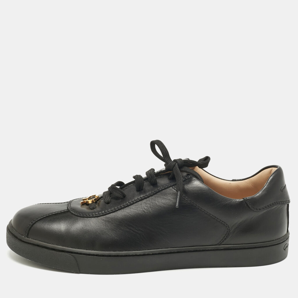 Gianvito Rossi Black Leather Ribbon Low Top Sneakers Size 37 Gianvito Rossi Black Leather Ribbon Low Top Sneakers Size 37