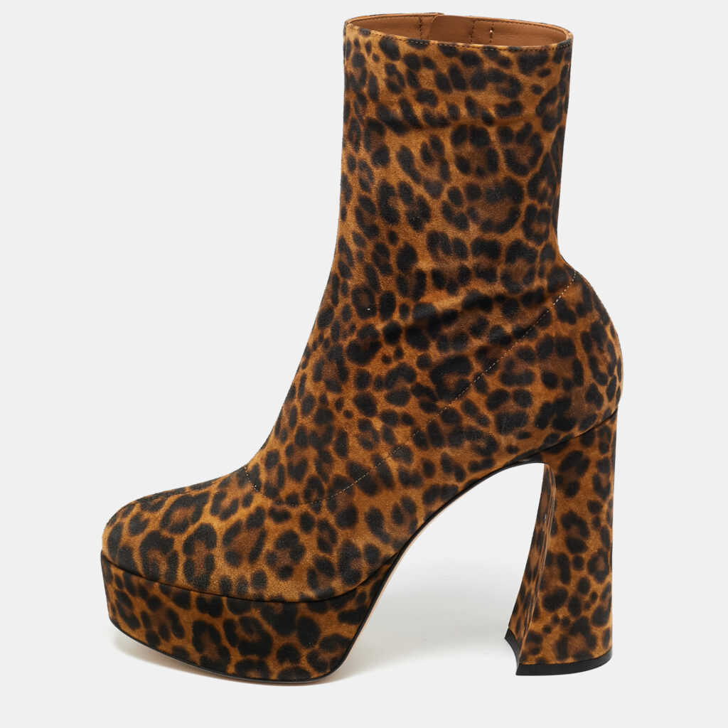 luxury-women-gianvito-rossi-new-shoes-p1216993-001.jpg Gianvito Rossi Brown Leopard Print Suede Holly Ankle Boots Size 41