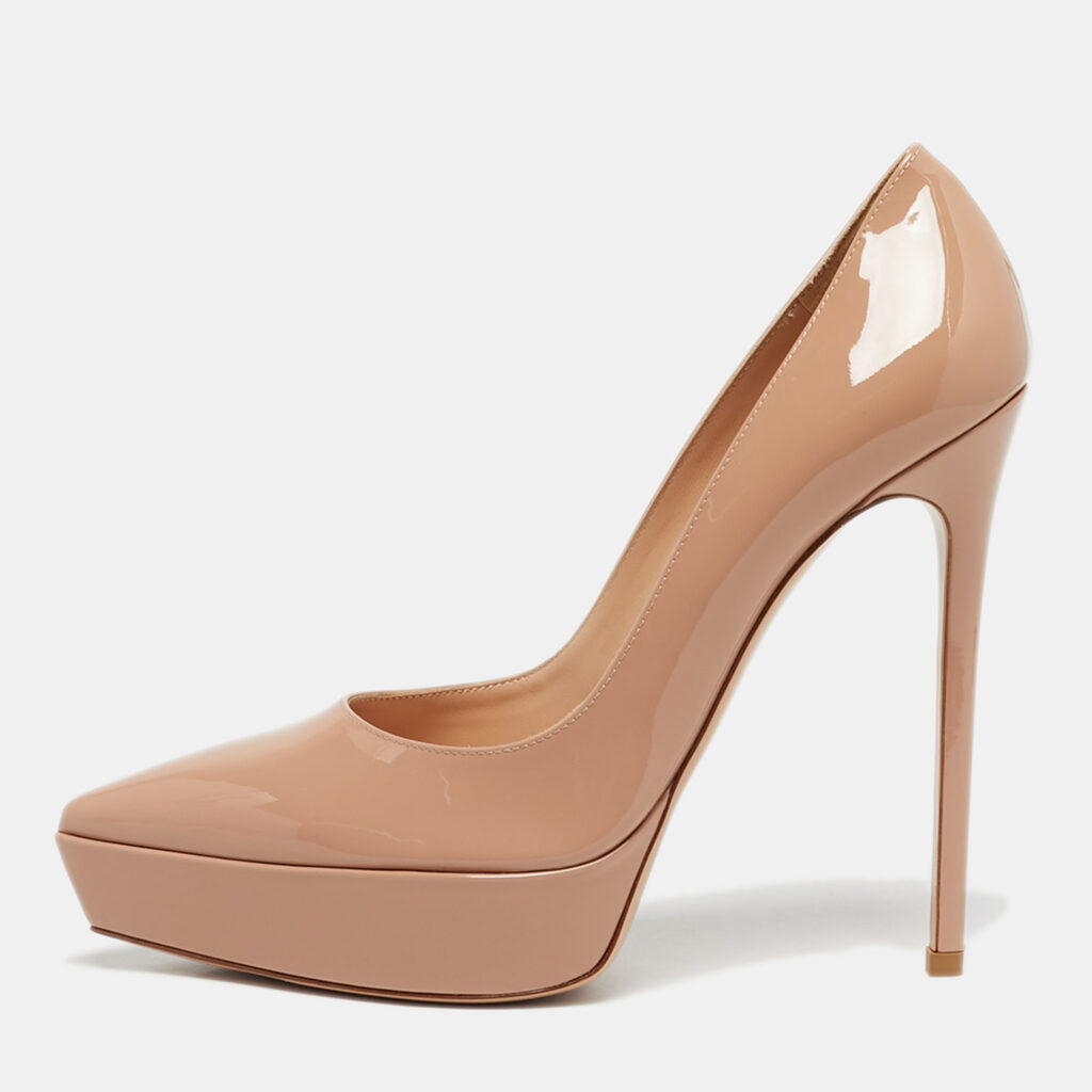 Gianvito Rossi Beige Patent Leather Dasha Platform Pumps Size 41 Gianvito Rossi Beige Patent Leather Dasha Platform Pumps Size 41
