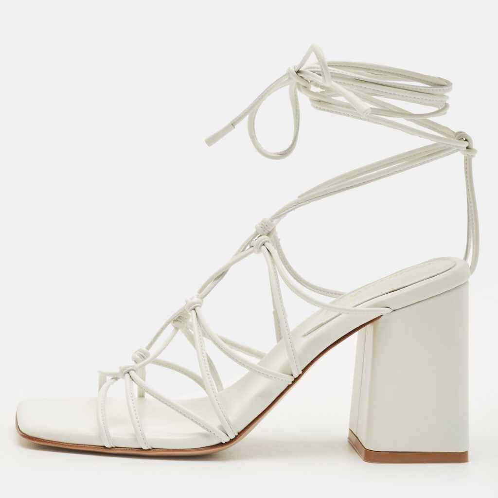 Gianvito Rossi White Leather Minas Sandals Size 40.5 Gianvito Rossi White Leather Minas Sandals Size 40.5